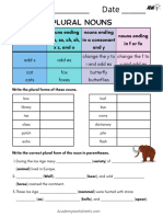 Plural Nouns Worksheet