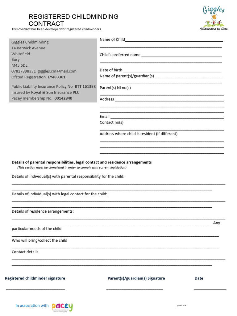 Drop Off Contracts | PDF | Child Care | Nanny