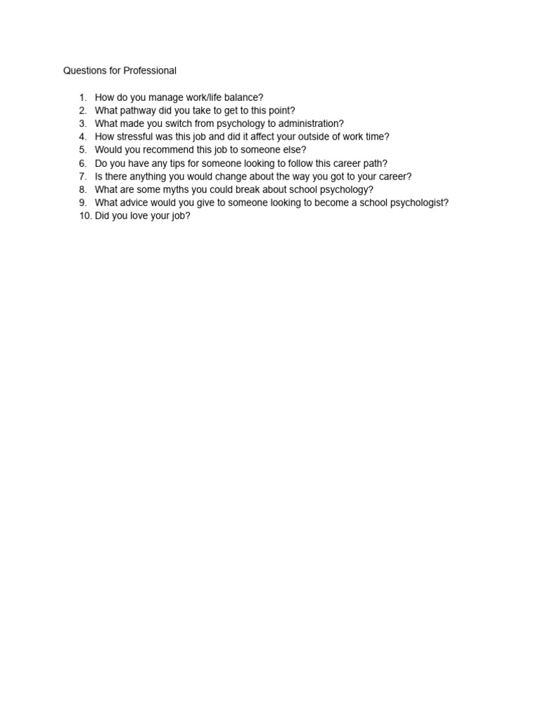 Kathryn Rhodes - Mock Interview Questions For The Professional 1 | PDF