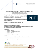 Convocatoria de Reinscripción Enero - Junio 2024