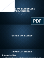 Types of Biases and Prejudices