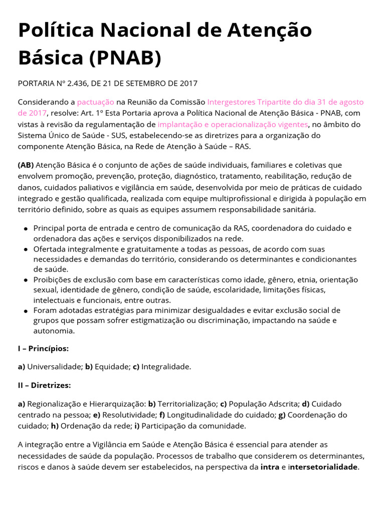 Cópia de Política Nacional de Atenção Básica (PNAB) | PDF | Promoção de ...