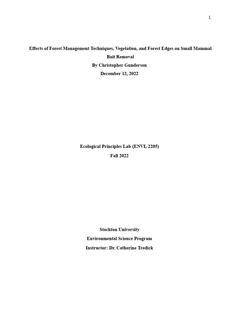 Effects of Forest Management Techniques Vegetation Forest Edges On ...