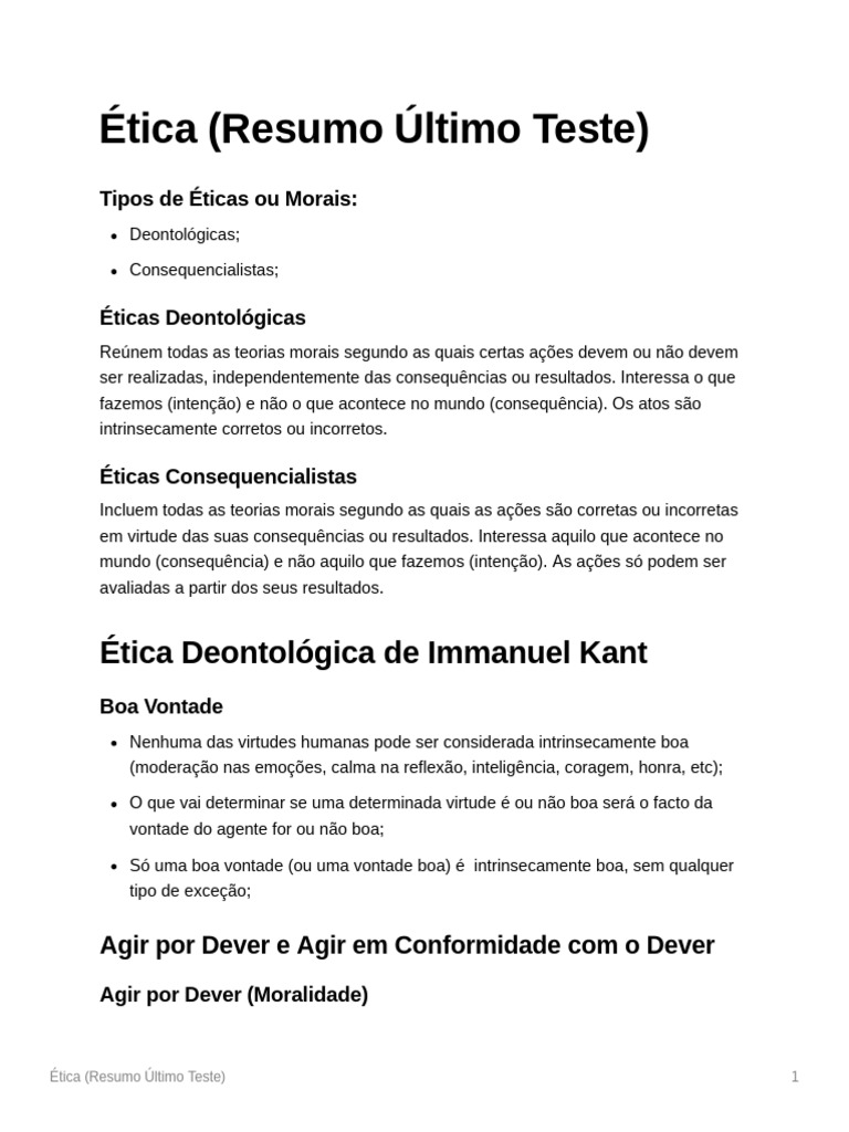 Resumo de Tipos de Ética e Moral | PDF | Hedonismo | Utilitarismo