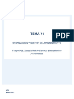 Tema 71 - Organización y Gestión Del Mantenimiento