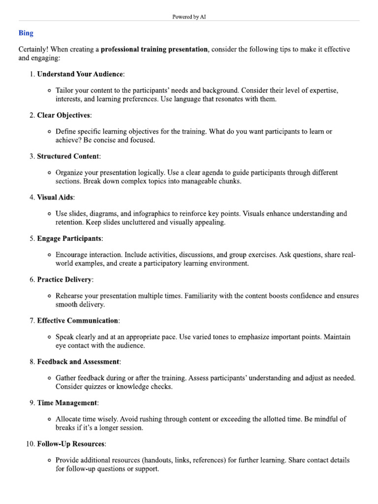 Training Tips | PDF