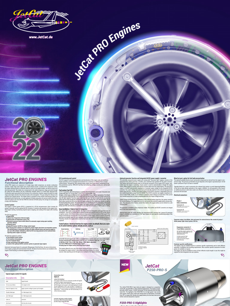 JetCat P550 Pro Engine Overview | PDF | Electric Generator | Power Supply