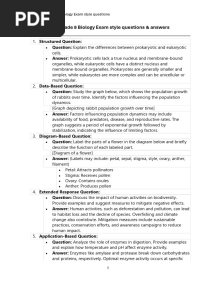 10 Cambridge Grade 8 Biology Exam Style Questions and Answers