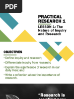 The Process of Inquiry and Research