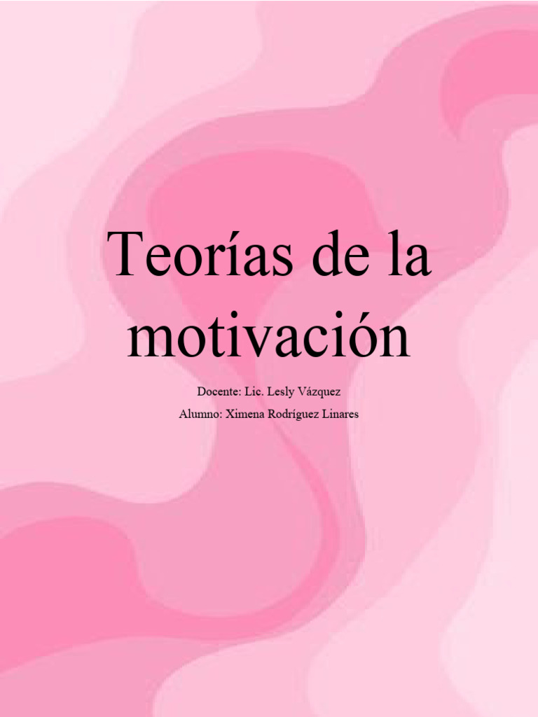 Teorías de la Motivación en Psicología | PDF | Motivación | Motivacional
