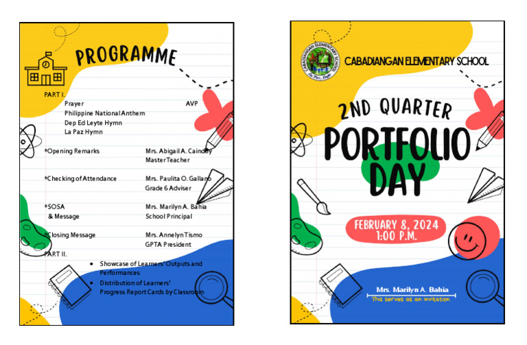 2nd QUARTER PORTFOLIO DAY PROGRAMME PDF