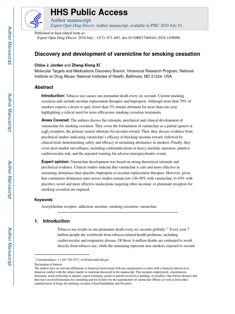 Jordan-2018-Discovery and Development of Varenicline For Smoking ...