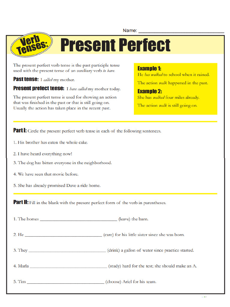 Present Perfect | PDF