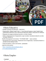 Oferta Feria de Oportunidades para Los Jóvenes Educación 30 Sep.