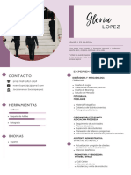 Currículum Vitae CV Mujer Diseñadora Manager Corporativo Moderno Minimalista Morado y Rosa