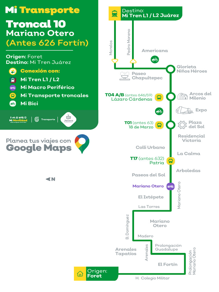 Recorrido y paradas de la ruta 626 | PDF