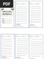 Spelling Booklet Template Design | PDF