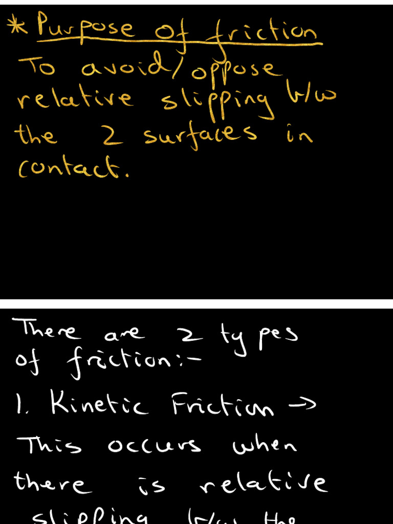 Class 11 Friction Notes | PDF