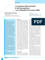 Aplicación de Un Sistema Observacional para El Análisis Del Lanzamiento en Balonmano en El Mundial de Francia 2001