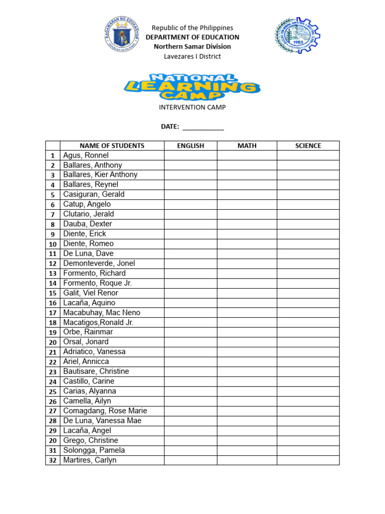 NLC Attendance PDF