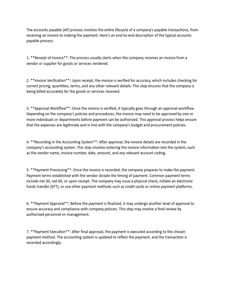 Accounts Payable Process Pdf Accounts Payable Invoice