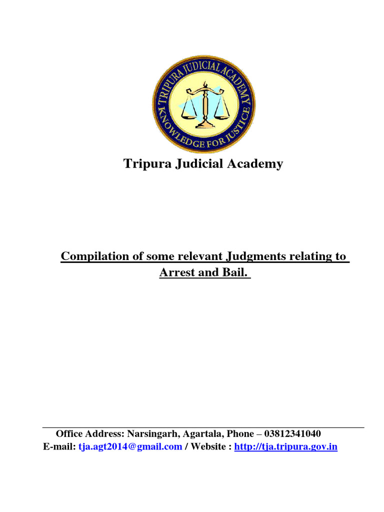 Compilation of Some Relevant Judgments Relating To Arrest and Bail ...
