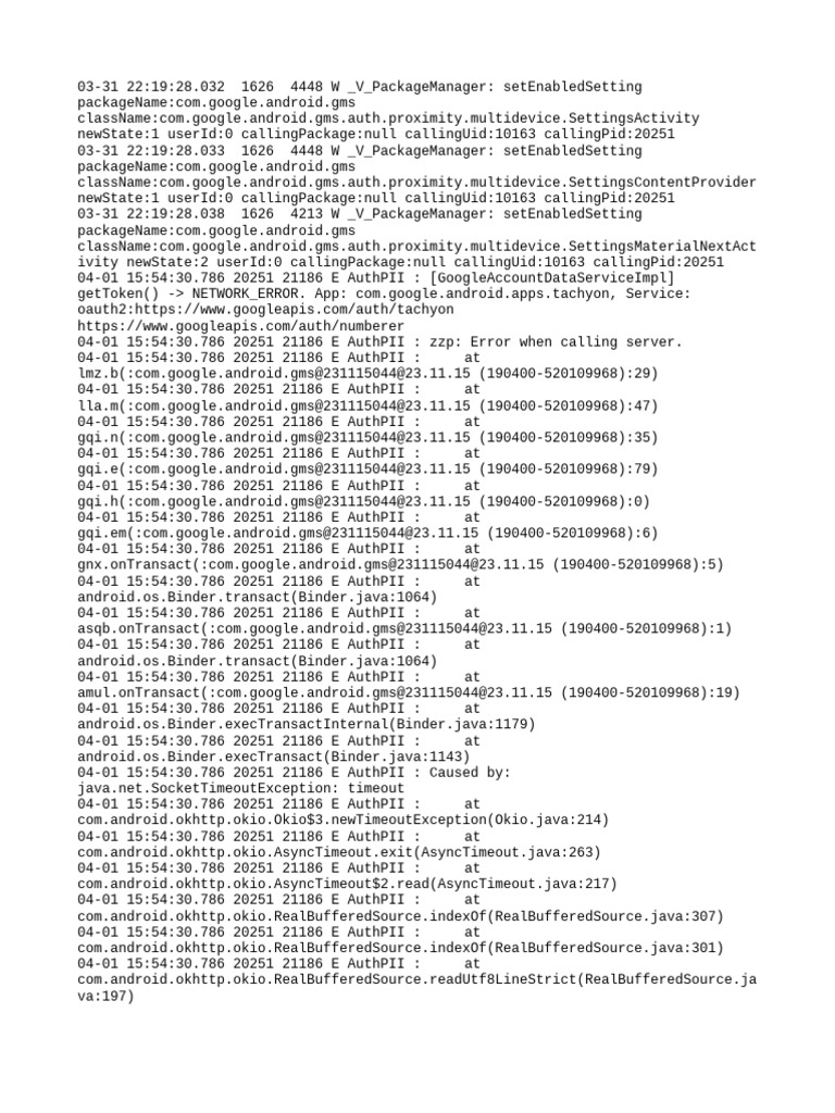 Google Auth Network Error Logs | PDF | Software Development ...