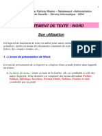 Le Traitement de Texte Word