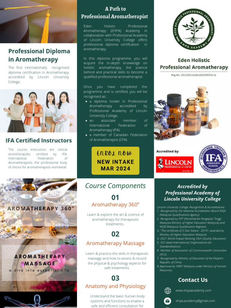 EHPA Brochure ifa PDF Aromatherapy Diploma