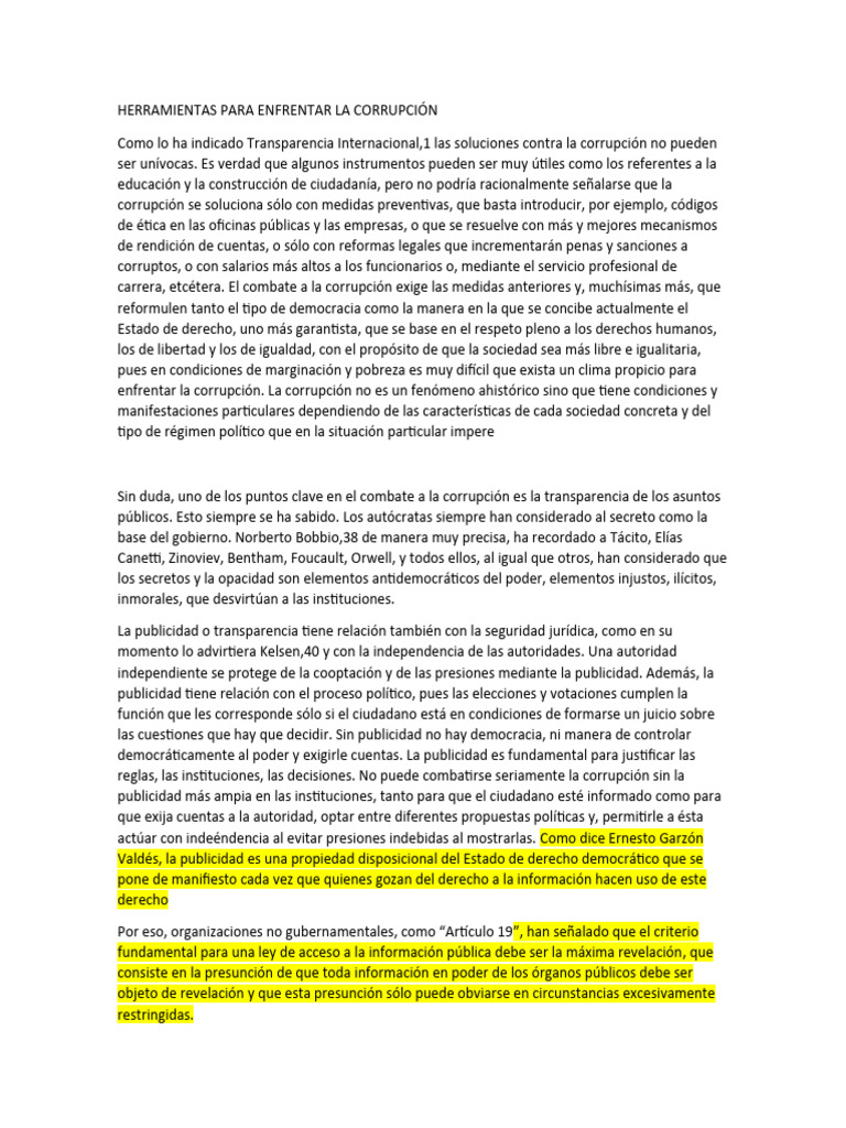 Herramientas para Enfrentar La Corrupción | PDF | Corrupción política ...