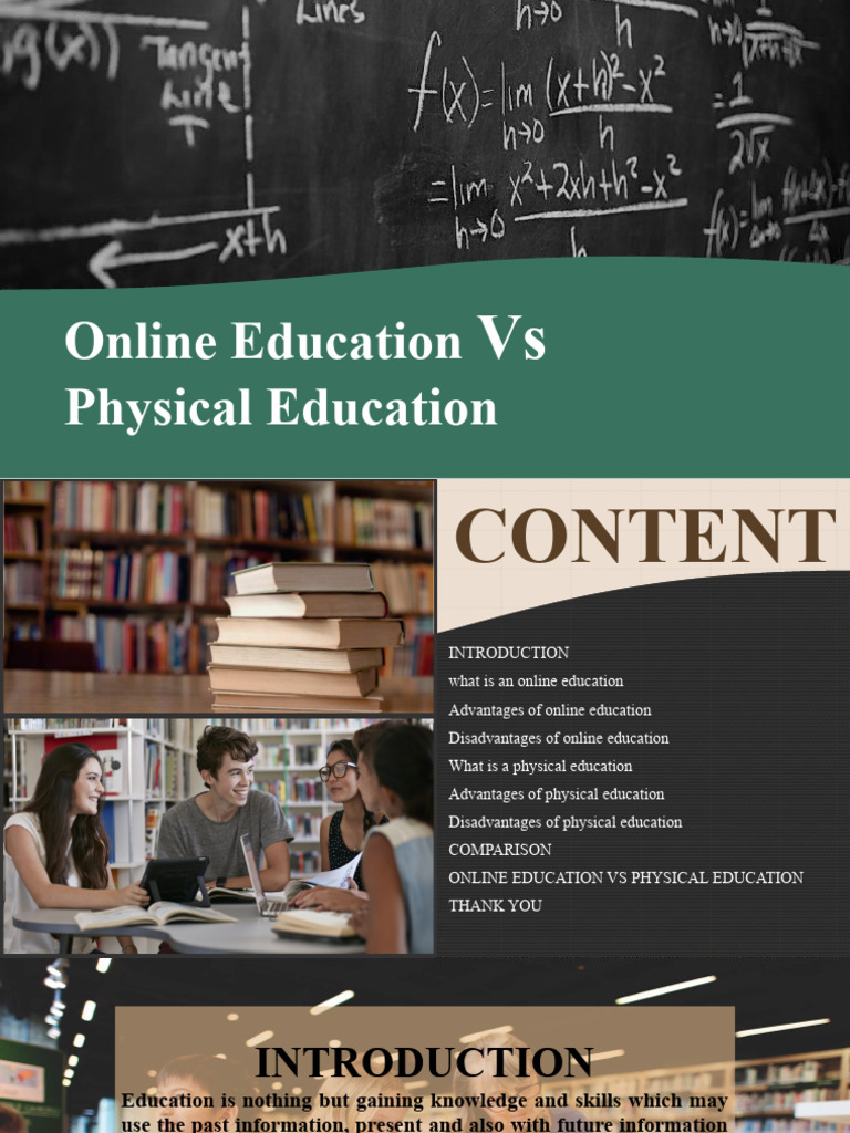 Online Education Vs Physical Education | PDF | Distance Education