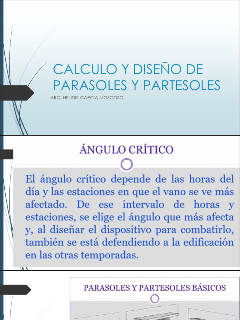 Cálculo de Parasol y Partesol | PDF