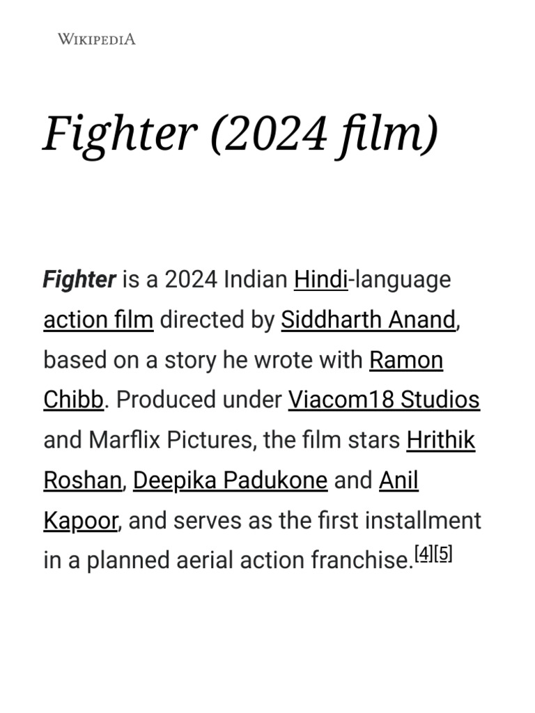 Fighter (2024 Film) Wikipedia PDF