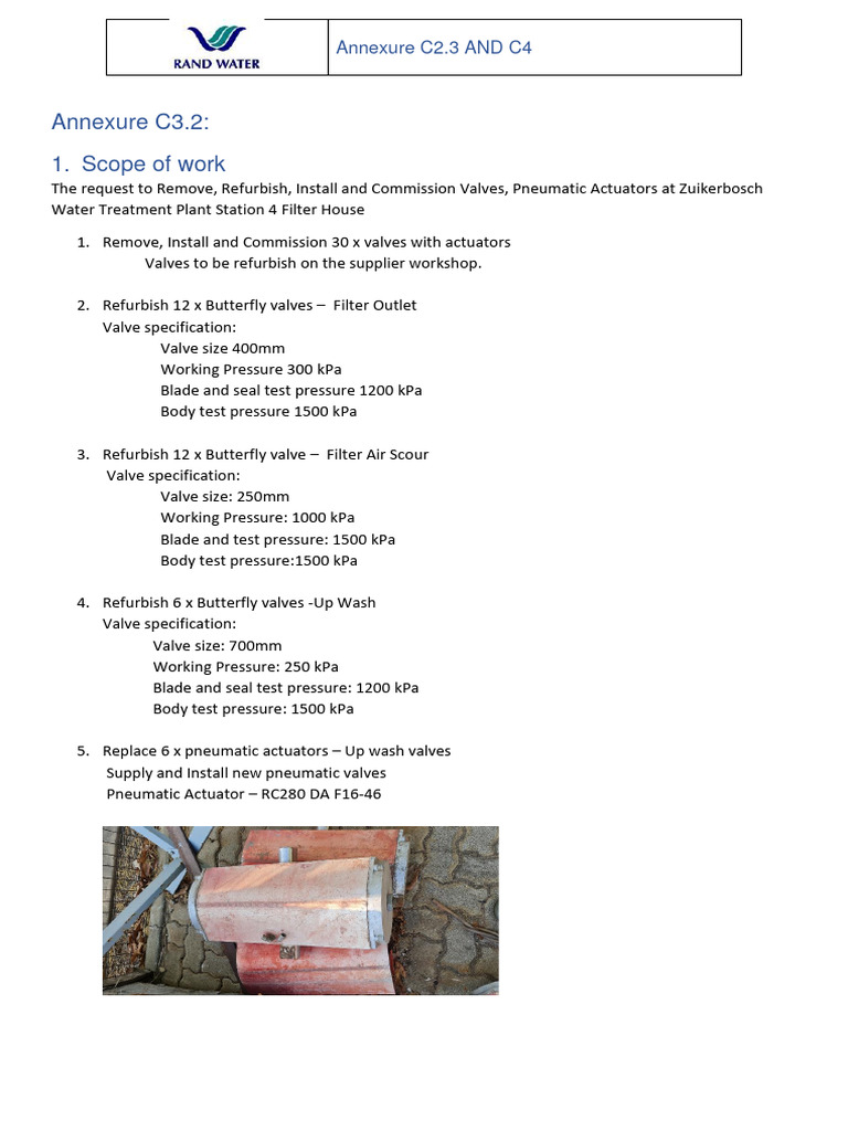 Request For Quote - Annexure C3.2 and C4 - Scope of Work and Site ...