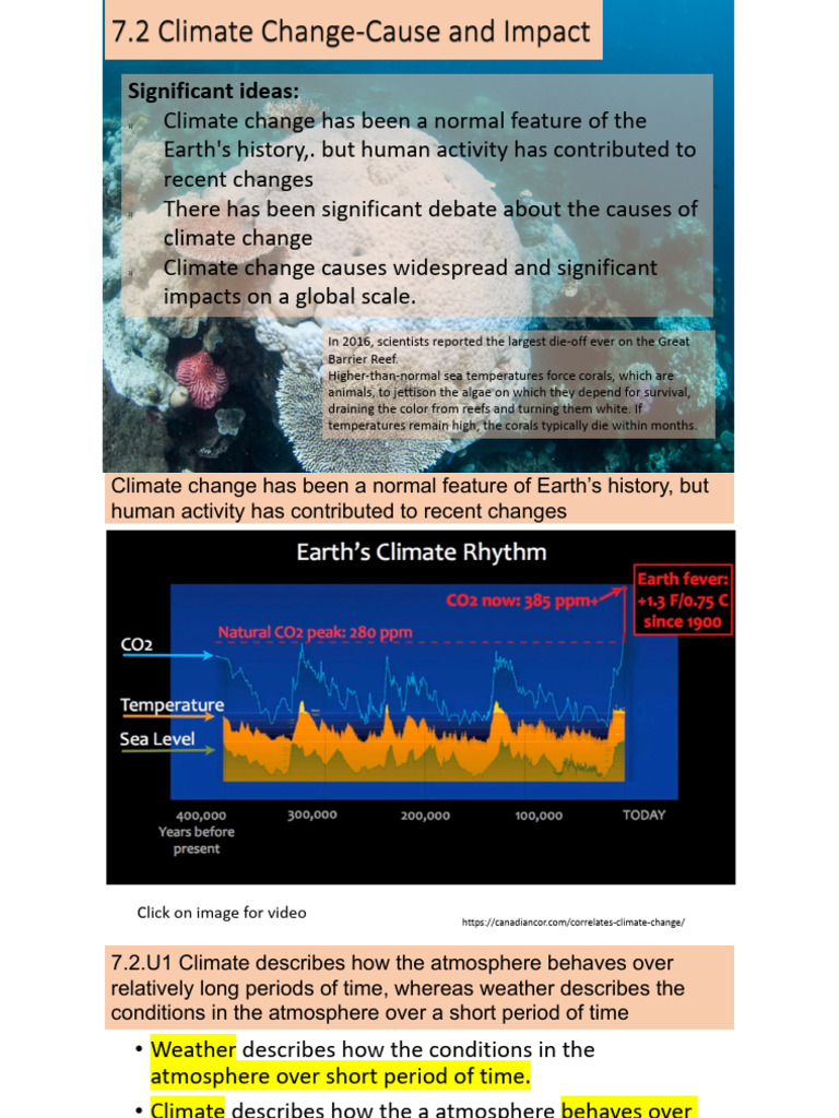 Topic 7.2 and 7.3 Climate Change | PDF | Greenhouse Gas | Climate ...