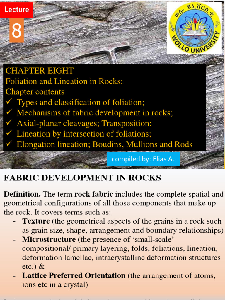 Ch 8 Foliation And Lineation In Rocks Pdf Slate Materials