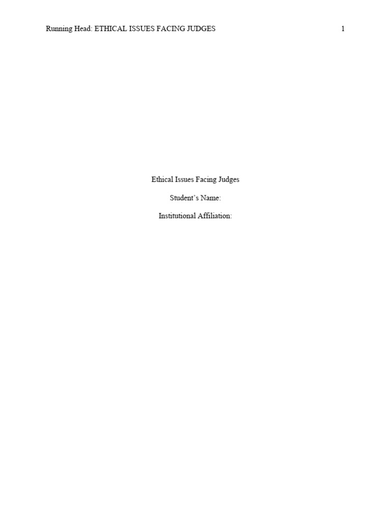 Ethical Issues Facing Judges - Edited | PDF | Judge | Justice