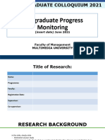 Postgraduate Progress Monitoring
