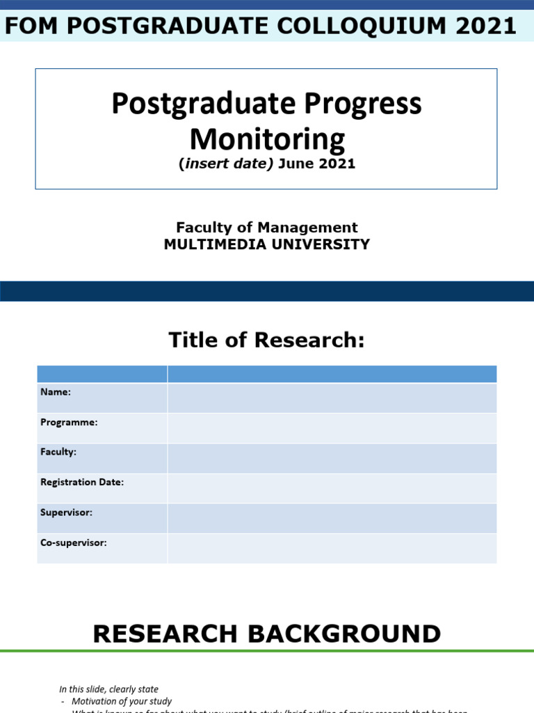 Postgraduate Progress Monitoring | PDF | Career & Growth