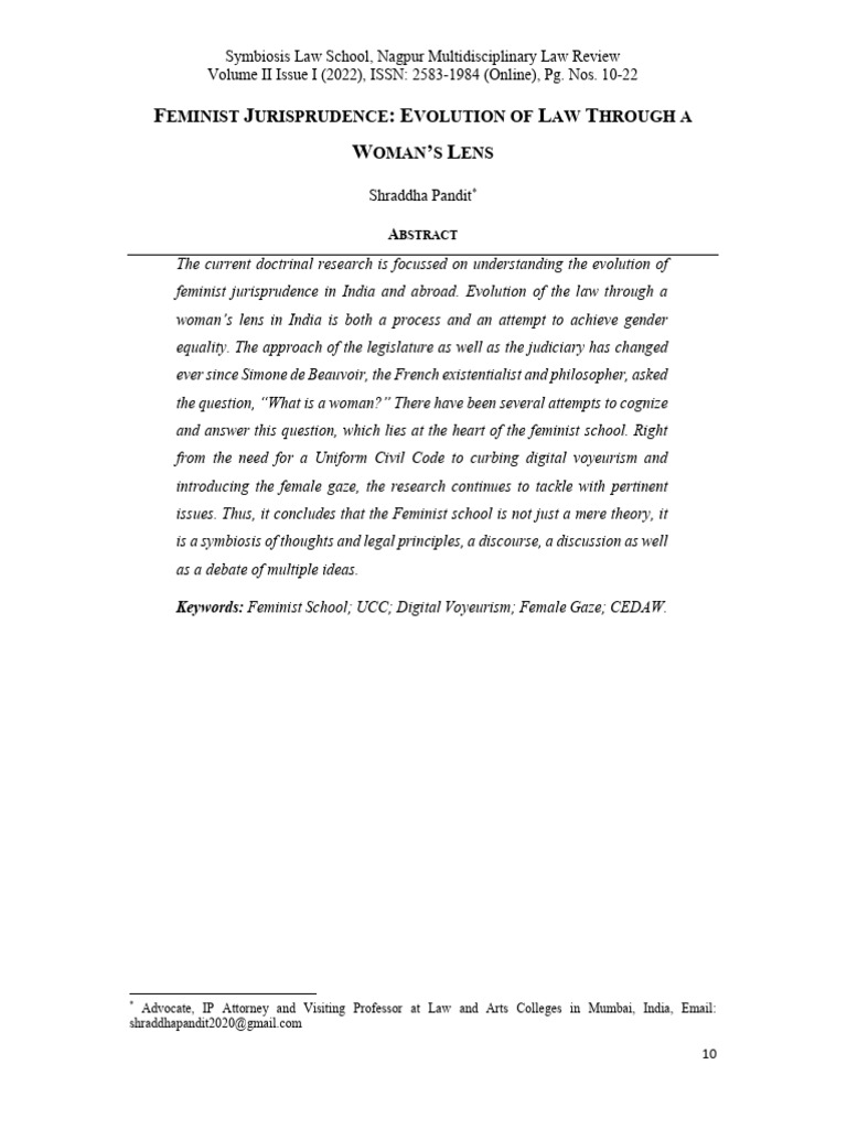 Feminist Jurisprudence Evolution | PDF | Cost Of Living | Gender Studies