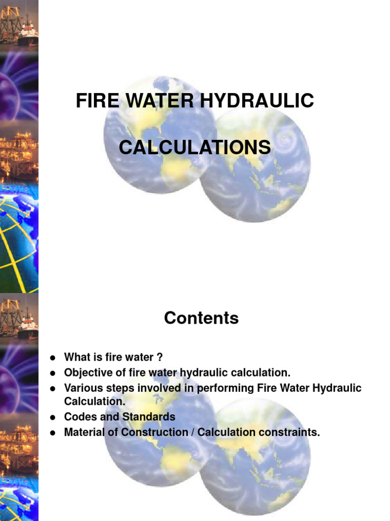 Fire Water Hydraulic Calculations PDF Mechanical Engineering