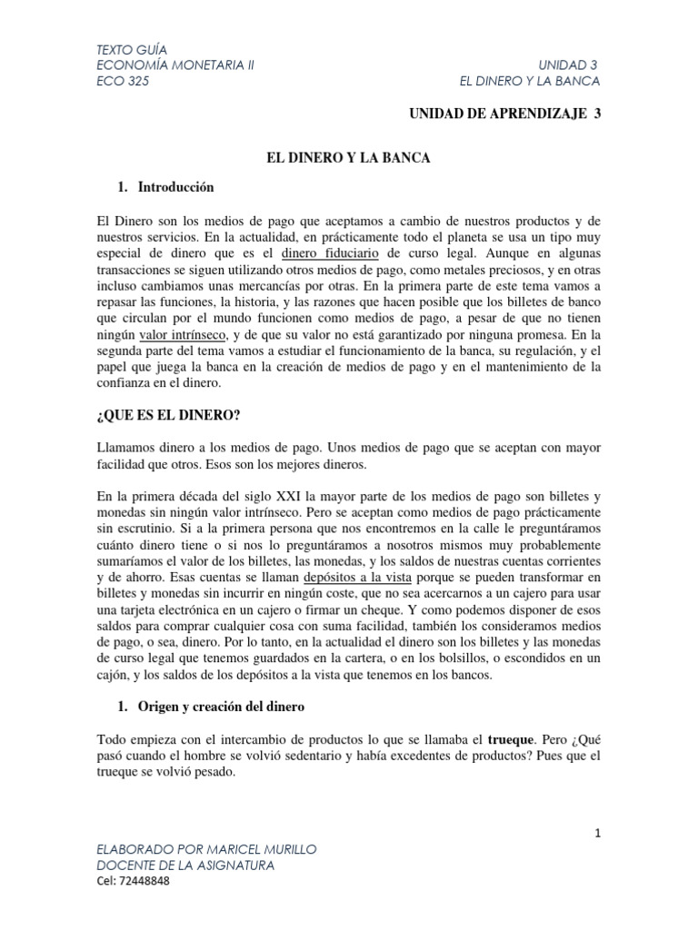 Tema 3 - El Dinero y La Banca | PDF | Finanzas y dinero | Derecho