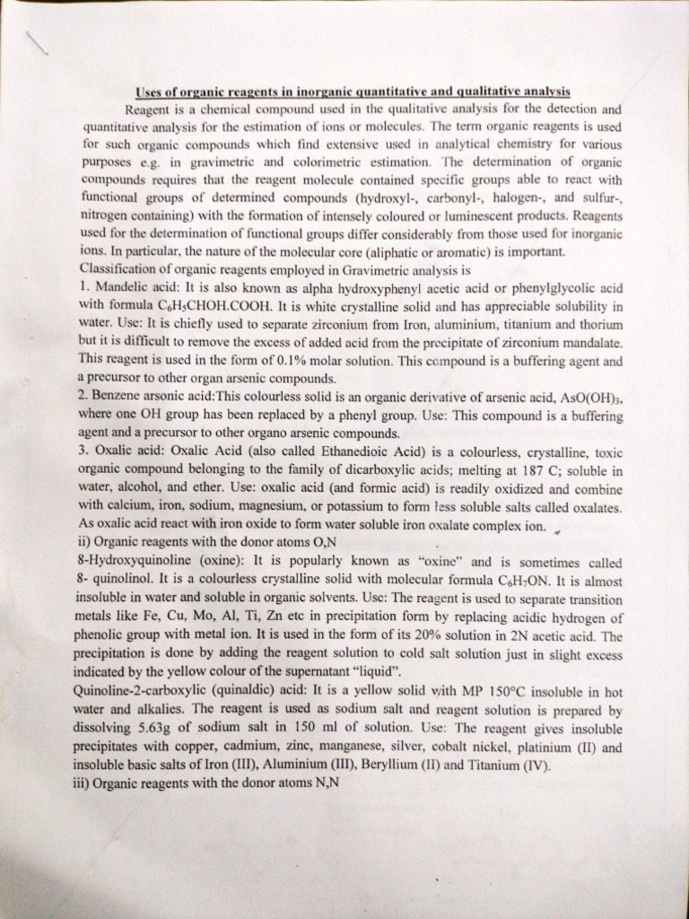 Uses of Organic Reagents in Quantitative and Qualitative Analysis PDF