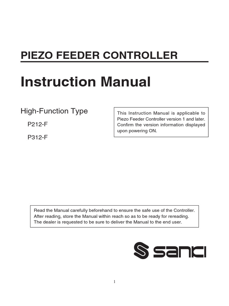 Piezo Feeder Controller Manual P212-F | PDF | Resonance | Parameter ...
