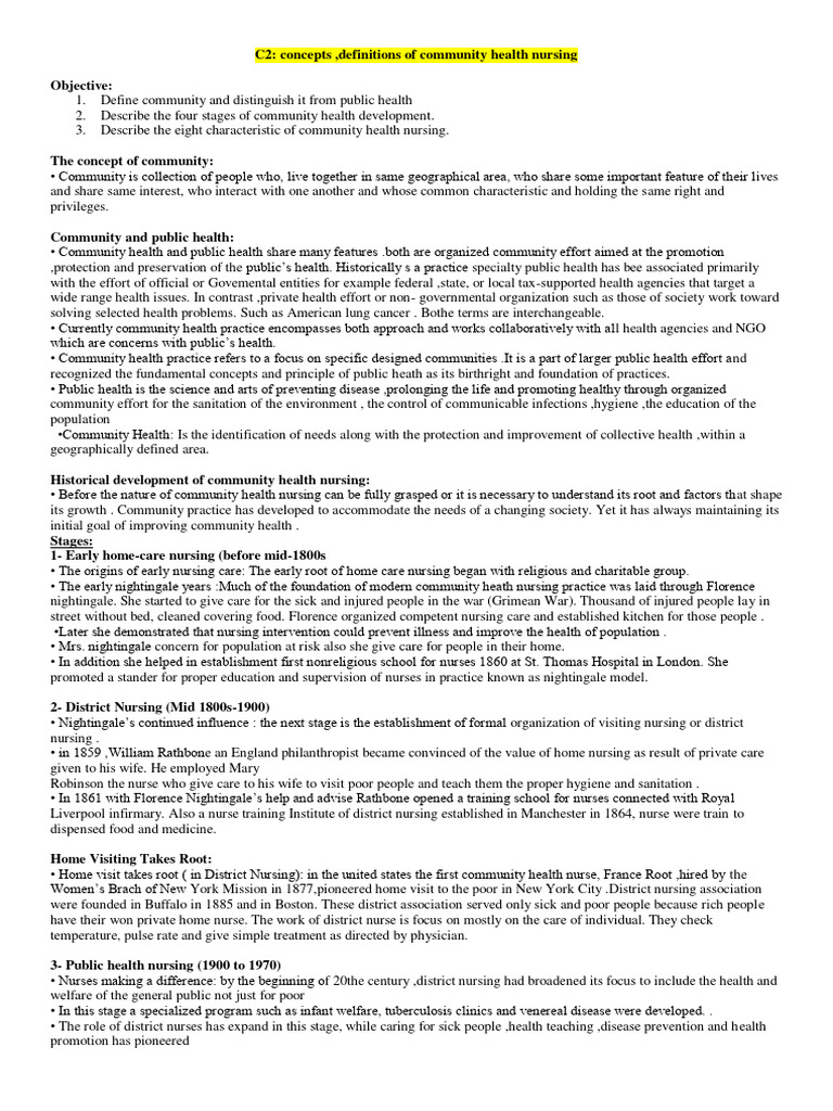 Community Health Nursing Overview | PDF | Nursing | Health Care