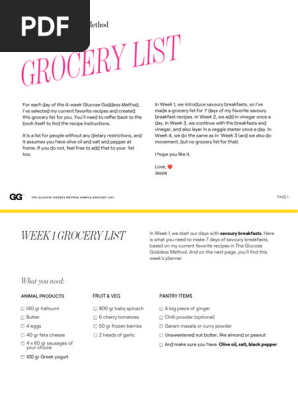 Grocery List - Glucose Goddess Method - small