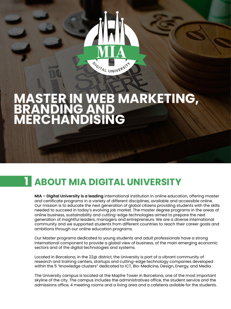 Master In Web Marketing Branding And Merchandising Pdf Strategic