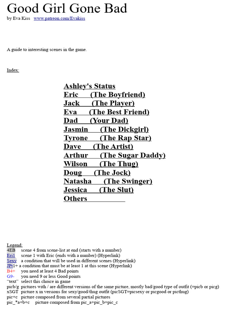 Good Girl Gone Bad Game Guide | PDF