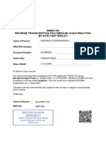 Memo On Reverse Transcription Polymerase Chain Reaction (RT-PCR) Test Result