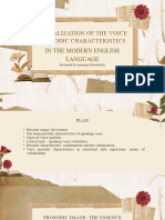 Verbalization of The Voice Prosodic Characteristics in The Modern English Language